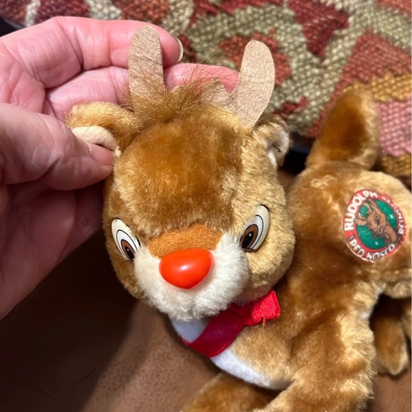 Rare Vintage 1988 Rudolph Rednosed Reindeer Christmas Plush Stuffed Animal - Picture 8 of 9